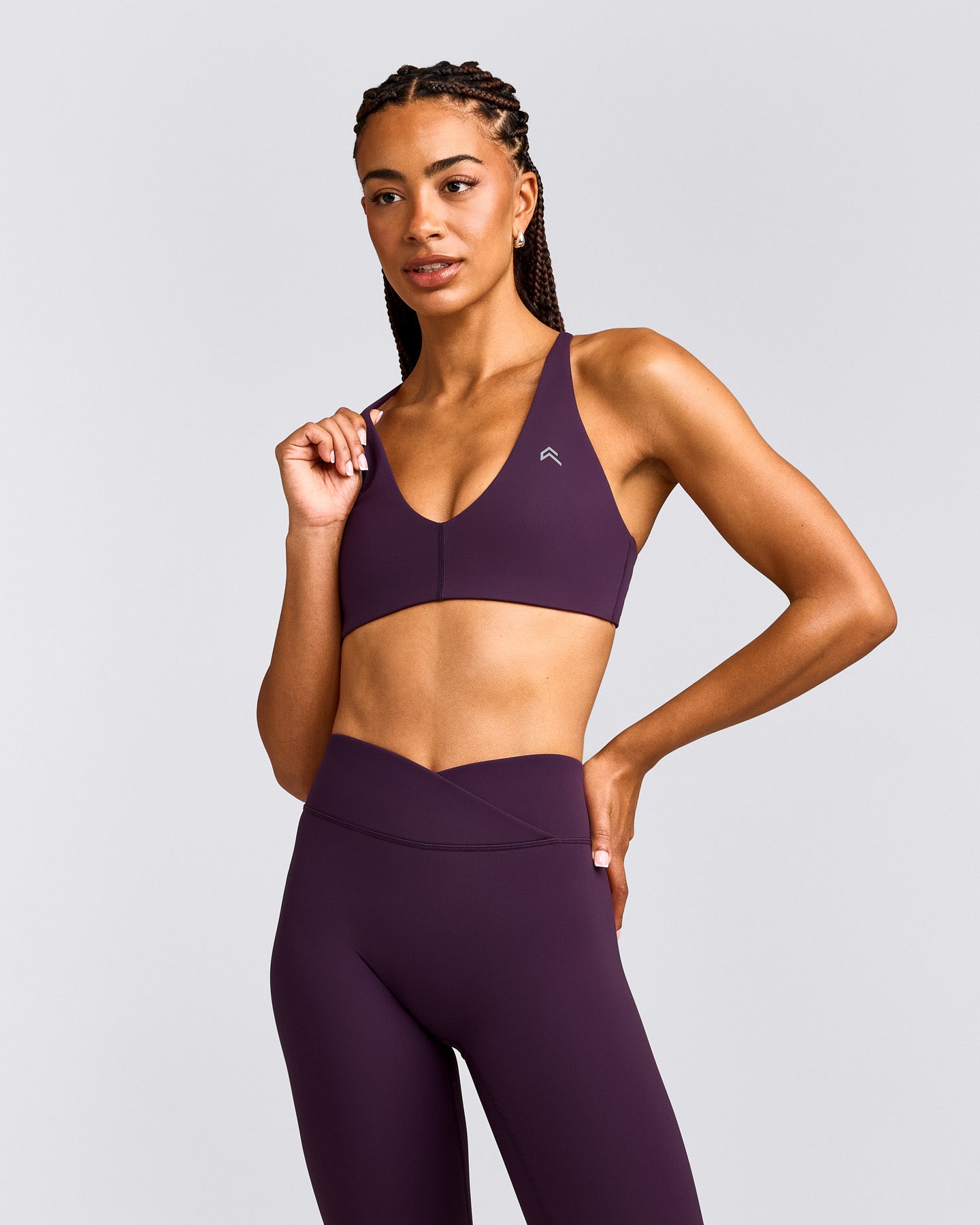 UnifiedMove™ Micro Bralette with Reflective Logo | Blackberry Purple