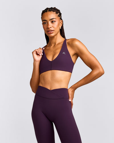 UnifiedMove™ Micro Bralette with Reflective Logo | Blackberry Purple