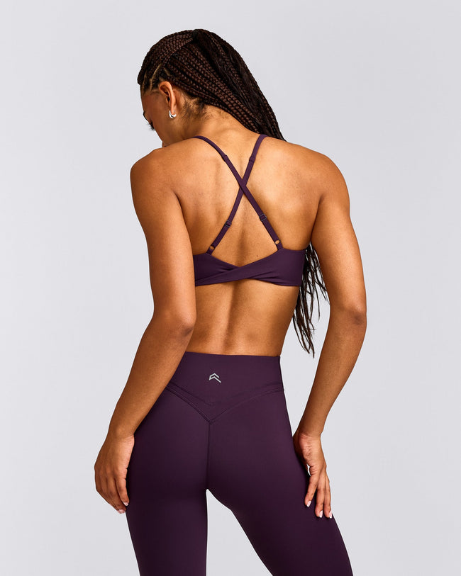 UnifiedMove™ Micro Bralette with Reflective Logo | Blackberry Purple