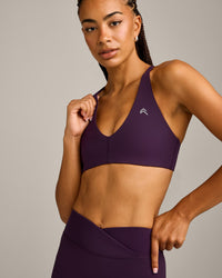 UnifiedMove Micro Bralette with Reflective Logo | Blackberry Purple