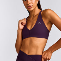 UnifiedMove™ Micro Bralette with Reflective Logo | Blackberry Purple