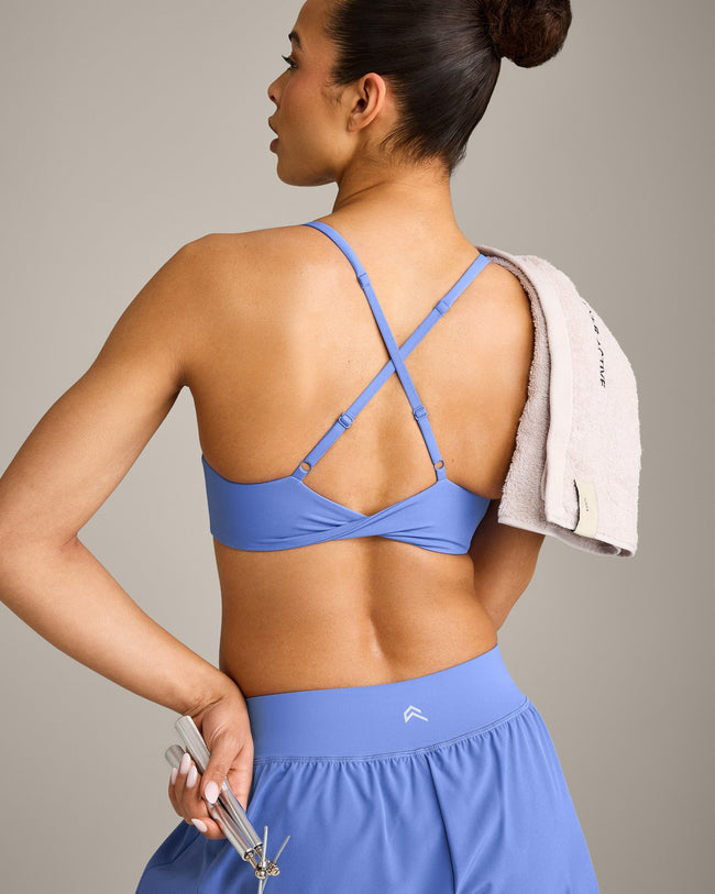 UnifiedMove™ Micro Bralette with Reflective Logo | Glaucous Blue