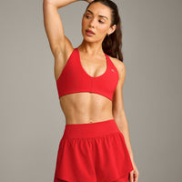 UnifiedMove™ Micro Bralette with Reflective Logo | Muscle Mommy Red