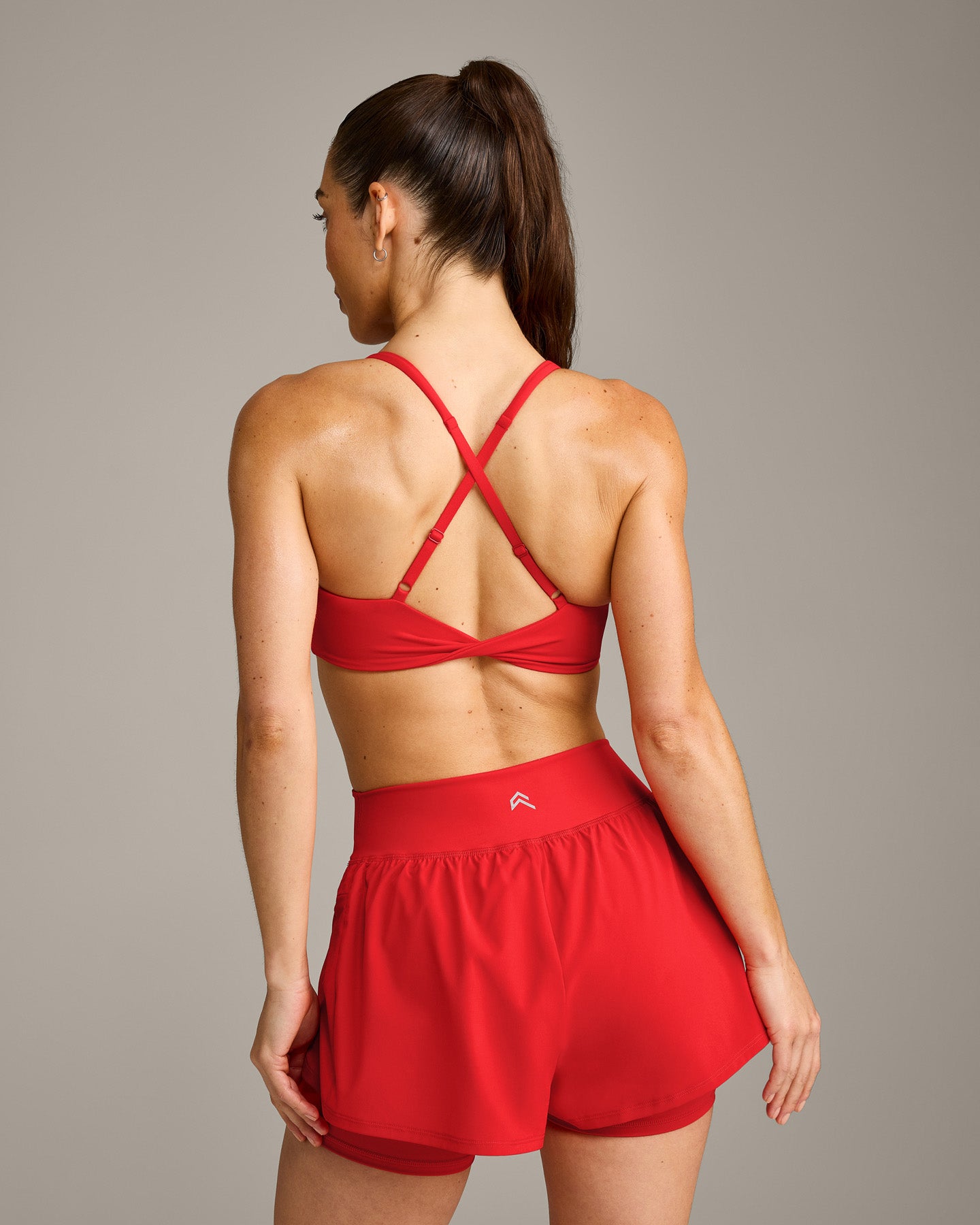 UnifiedMove™ Micro Bralette with Reflective Logo | Muscle Mommy Red