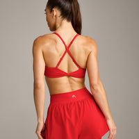 UnifiedMove™ Micro Bralette with Reflective Logo | Muscle Mommy Red