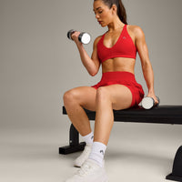 UnifiedMove™ Micro Bralette with Reflective Logo | Muscle Mommy Red