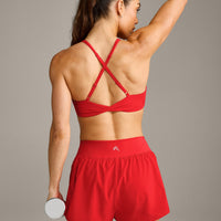 UnifiedMove™ Micro Bralette with Reflective Logo | Muscle Mommy Red