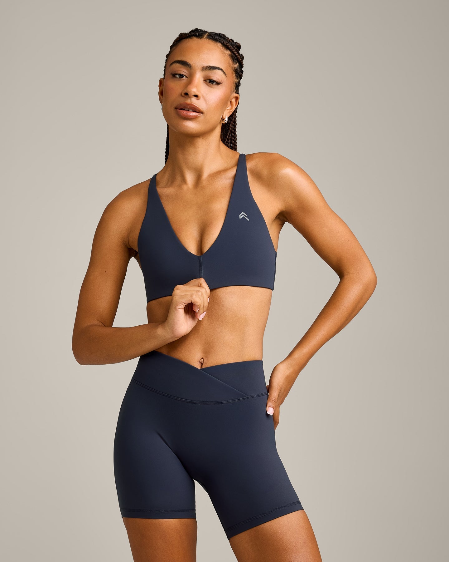 UnifiedMove Micro Bralette with Reflective Logo | True Blue