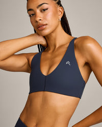 UnifiedMove Micro Bralette with Reflective Logo | True Blue