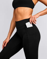 UnifiedMove™ High Waisted Pocket Leggings with Reflective Logo | Black