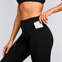 UnifiedMove™ High Waisted Pocket Leggings with Reflective Logo | Black