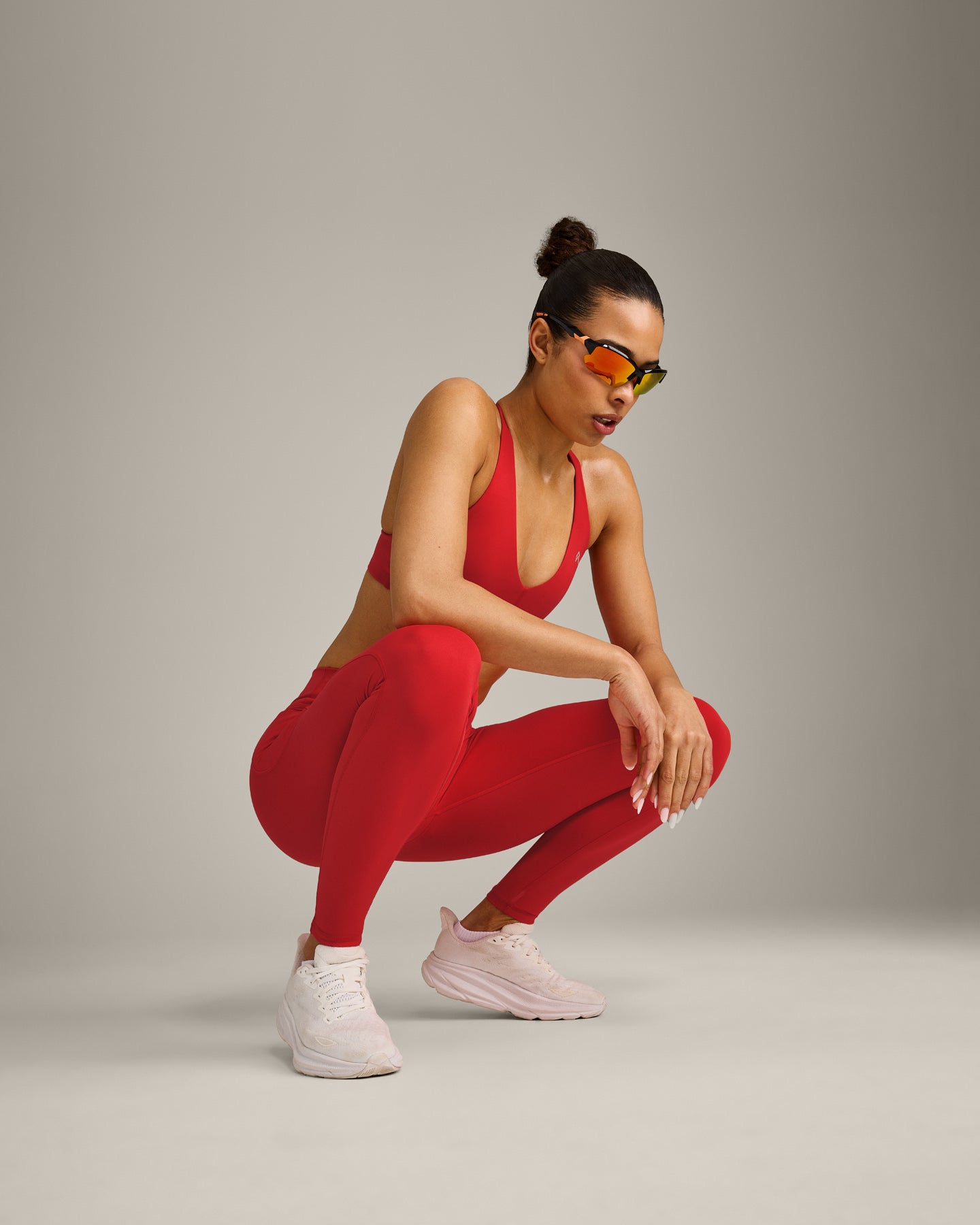 UnifiedMove™ Pocket Leggings with Bonding with Reflective Logo | Muscle Mommy Red