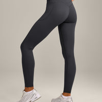 UnifiedMove High Waisted Pocket Leggings with Reflective Logo | Coal