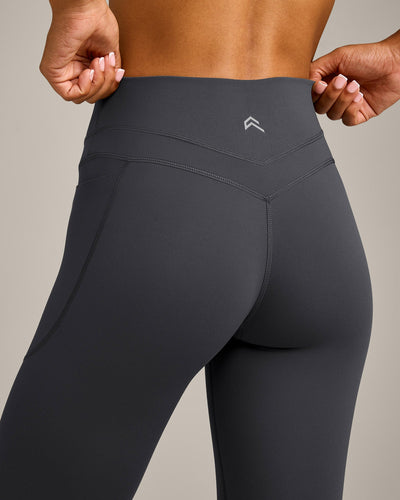 UnifiedMove High Waisted Pocket Leggings with Reflective Logo | Coal