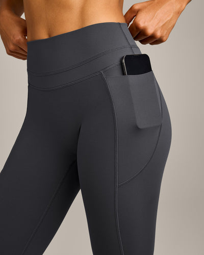 UnifiedMove High Waisted Pocket Leggings with Reflective Logo | Coal