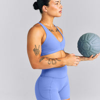 UnifiedMove™ High Waisted Pocket Shorts with Bonding New Branding | Glaucous Blue