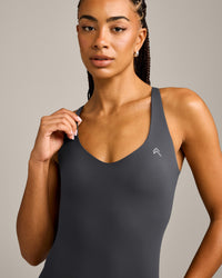 UnifiedMove V Neck Cross Back Vest with Reflective Logo | Coal