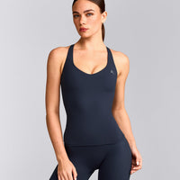 UnifiedMove™ V Neck Cross Back Tank Top with Reflective Logo | True Blue