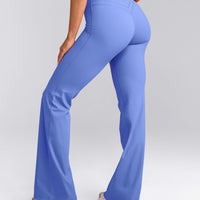 UnifiedMove™ Wrap Flared Pants with Reflective Logo | Glaucous Blue