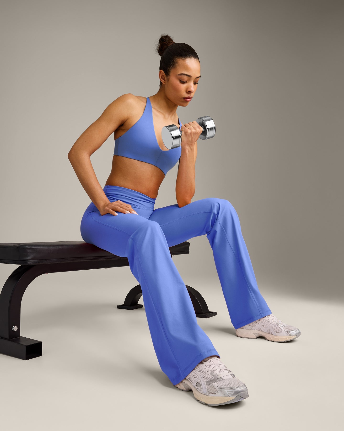 UnifiedMove™ Wrap Flared Pants with Reflective Logo | Glaucous Blue