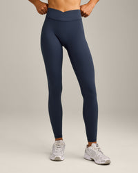 UnifiedMove Wrap Leggings with Reflective Logo | True Blue