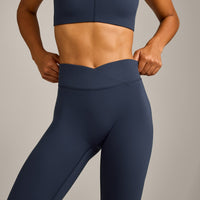 UnifiedMove Wrap Leggings with Reflective Logo | True Blue