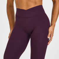 UnifiedMove™ Wrap Leggings White Logo | Blackberry Purple