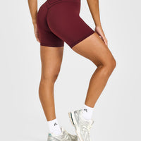 UnifiedMove™ Wrap Shorts White Logo 6" | Rosewood