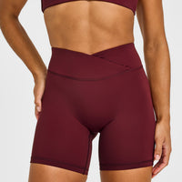 UnifiedMove™ Wrap Shorts White Logo 6" | Rosewood