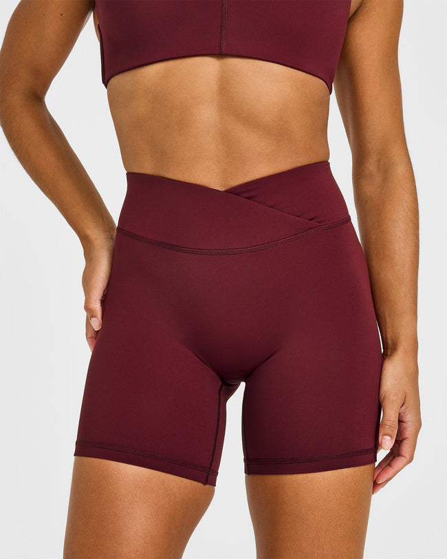 UnifiedMove™ Wrap Shorts White Logo 6" | Rosewood