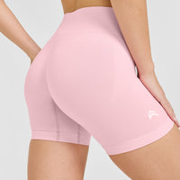 EnhanceLift™ Seamless Shorts with White Logo | Cherry Blossom Pink