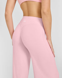 SoftMotion™ Straight Leg Bottoms with White Logo | Cherry Blossom Pink