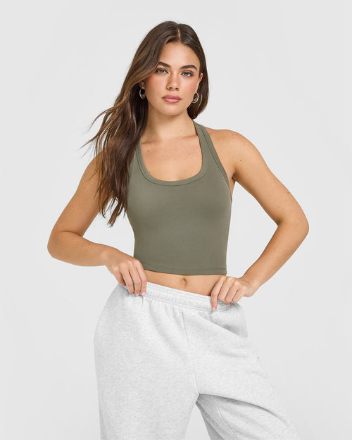Oner Modal Cotton Fitted Mid Vest | Alpine Green