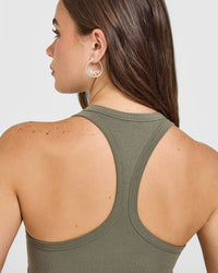 Cotton Fitted Mid Vest | Alpine Green