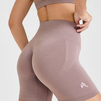 EffortlessLift™ Seamless Shorts with White Logo | Dusty Purple