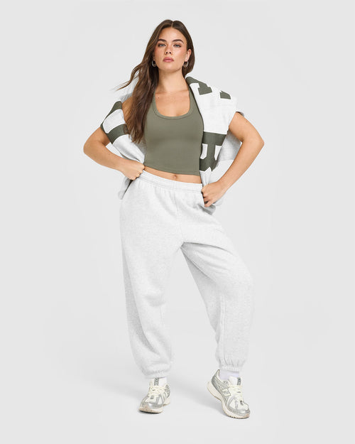 Foundations Oversized Oner Joggers | Light Gray Marl
