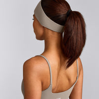 SoftMotion™ Headband with White Logo | Warm Sand
