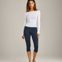 FormeSoft™ Fitted Off-The-Shoulder Long Sleeve Top | White