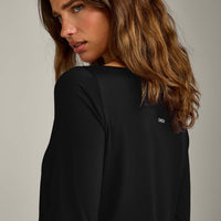 FormeSoft™ Relaxed Slash Neck Long Sleeve Top | Black