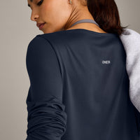 FormeSoft Relaxed Slash Neck Long Sleeve Top | True Blue