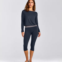 FormeSoft™ Relaxed Slash Neck Long Sleeve Top | True Blue