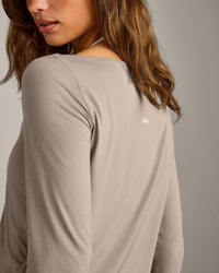 FormeSoft™ Relaxed Slash Neck Long Sleeve Top | Warm Sand