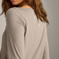 FormeSoft™ Relaxed Slash Neck Long Sleeve Top | Warm Sand