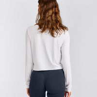 FormeSoft™ Relaxed Slash Neck Long Sleeve Top | White