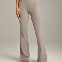 SoftMotion™ Flared Pants with White Logo | Warm Sand
