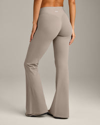SoftMotion™ Flared Pants with White Logo | Warm Sand