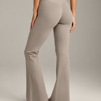 SoftMotion™ Flared Pants with White Logo | Warm Sand