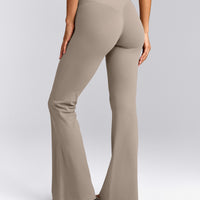 SoftMotion™ Flared Pants with White Logo | Warm Sand