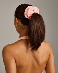 SoftMotion™ Scrunchie with Gray Logo | Peach Orange