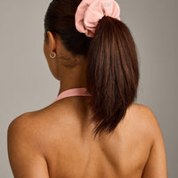 SoftMotion™ Scrunchie with Gray Logo | Peach Orange